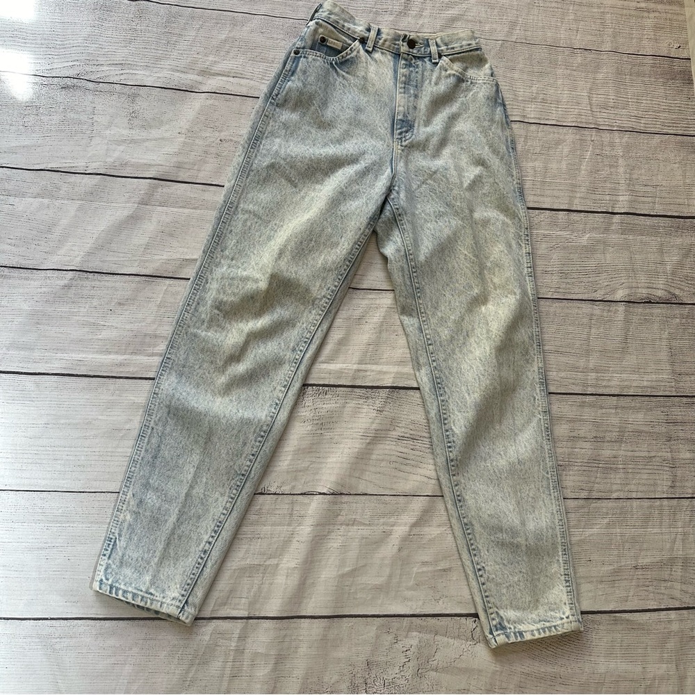 Vintage Lee size 7 acid washed faded jeans READ